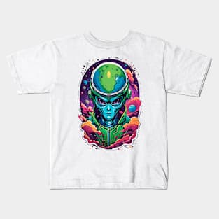 Earth Head Alien Kids T-Shirt